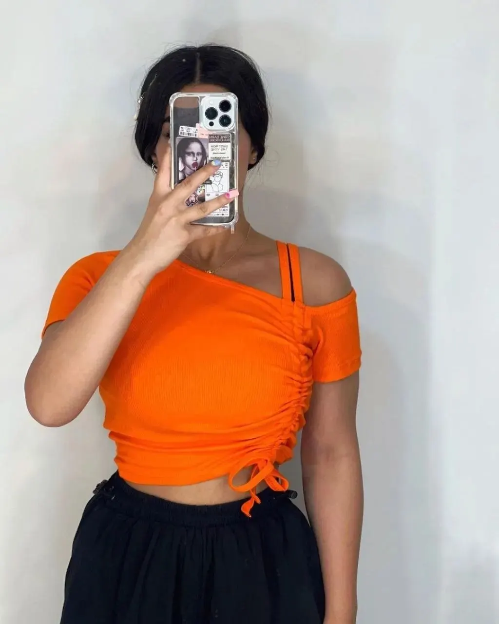 کراپ فانریپ گتردار زنانه تاپ تیشرت زنانه دارای رنگبندی